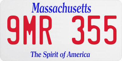 MA license plate 9MR355