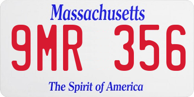 MA license plate 9MR356
