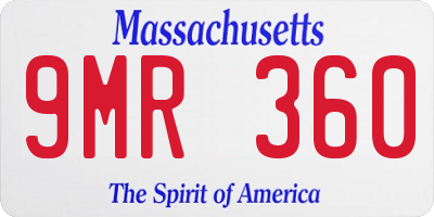 MA license plate 9MR360