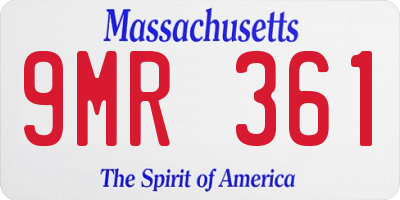 MA license plate 9MR361