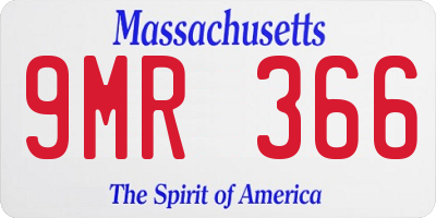 MA license plate 9MR366