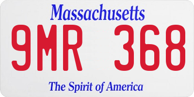 MA license plate 9MR368