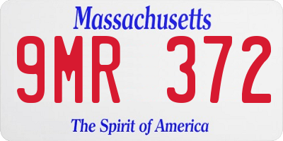 MA license plate 9MR372