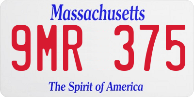 MA license plate 9MR375