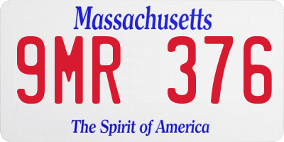 MA license plate 9MR376