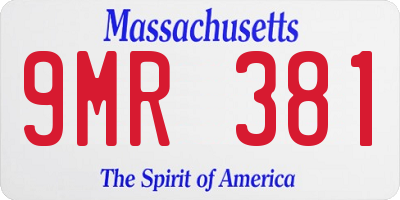 MA license plate 9MR381