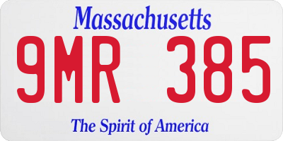 MA license plate 9MR385