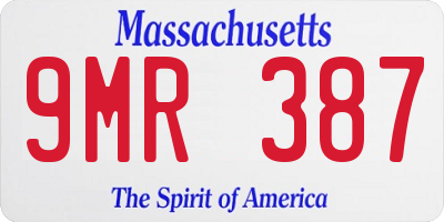 MA license plate 9MR387