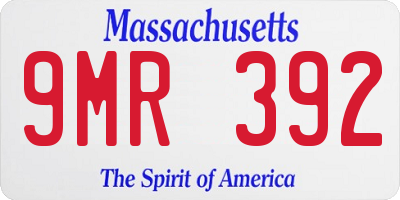 MA license plate 9MR392
