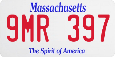 MA license plate 9MR397