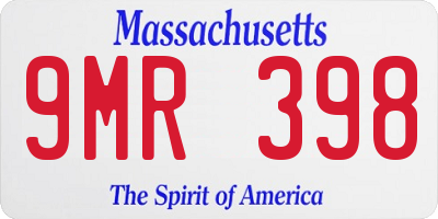 MA license plate 9MR398