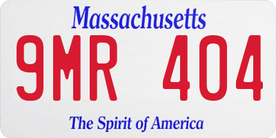 MA license plate 9MR404