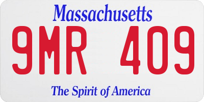 MA license plate 9MR409