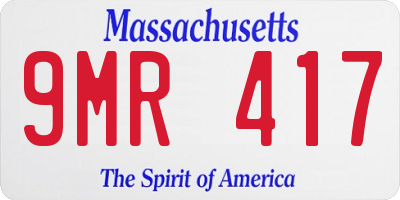 MA license plate 9MR417