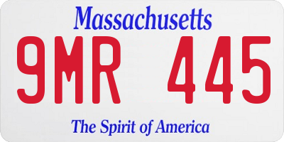MA license plate 9MR445