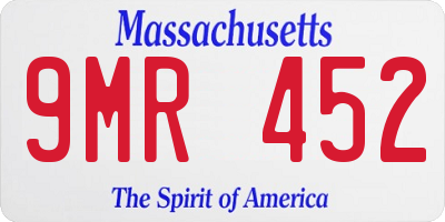 MA license plate 9MR452
