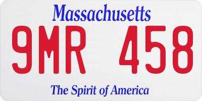 MA license plate 9MR458