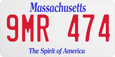 MA license plate 9MR474