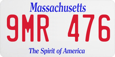 MA license plate 9MR476