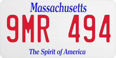 MA license plate 9MR494