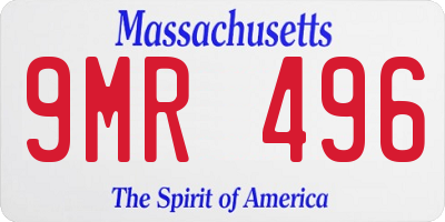 MA license plate 9MR496