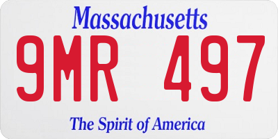 MA license plate 9MR497