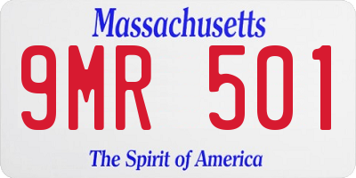 MA license plate 9MR501