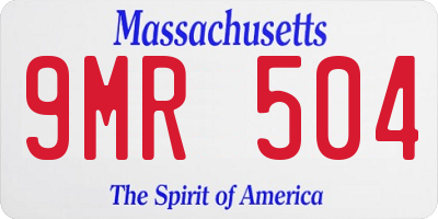 MA license plate 9MR504