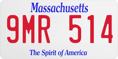 MA license plate 9MR514
