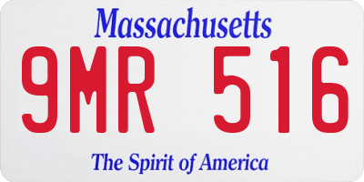 MA license plate 9MR516