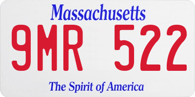 MA license plate 9MR522
