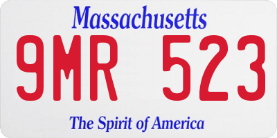 MA license plate 9MR523