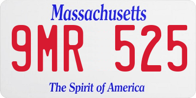 MA license plate 9MR525