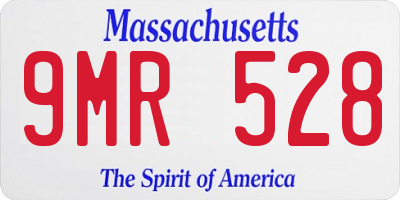 MA license plate 9MR528