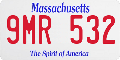 MA license plate 9MR532