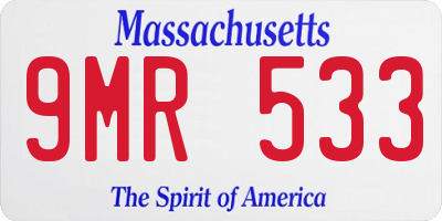 MA license plate 9MR533