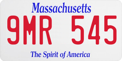 MA license plate 9MR545