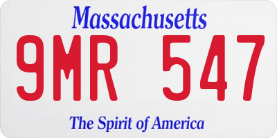 MA license plate 9MR547
