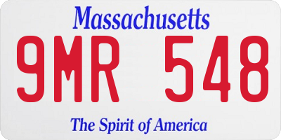 MA license plate 9MR548
