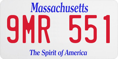 MA license plate 9MR551