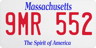 MA license plate 9MR552