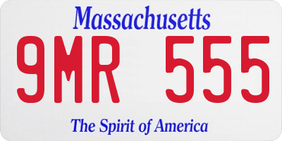 MA license plate 9MR555
