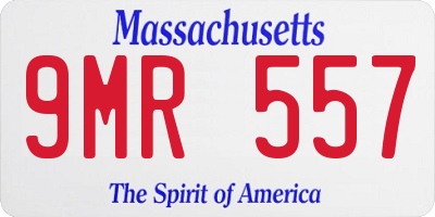 MA license plate 9MR557