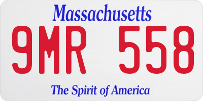 MA license plate 9MR558