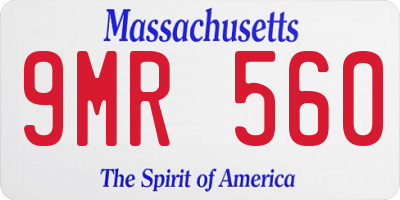 MA license plate 9MR560
