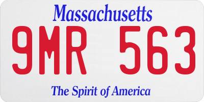 MA license plate 9MR563