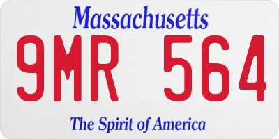 MA license plate 9MR564