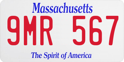 MA license plate 9MR567
