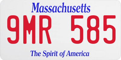 MA license plate 9MR585