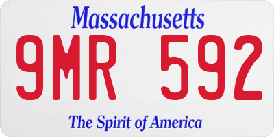 MA license plate 9MR592